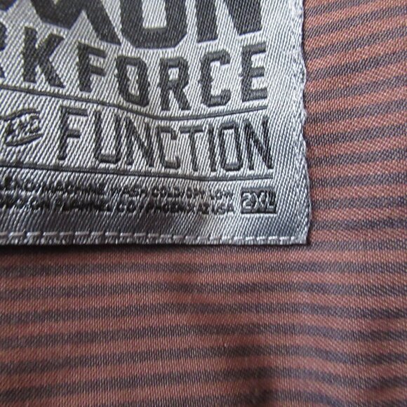Dixxon Workforce Shirt 2XL XXL Brown Stripe Button Up Long Sleeve - Picture 8 of 8